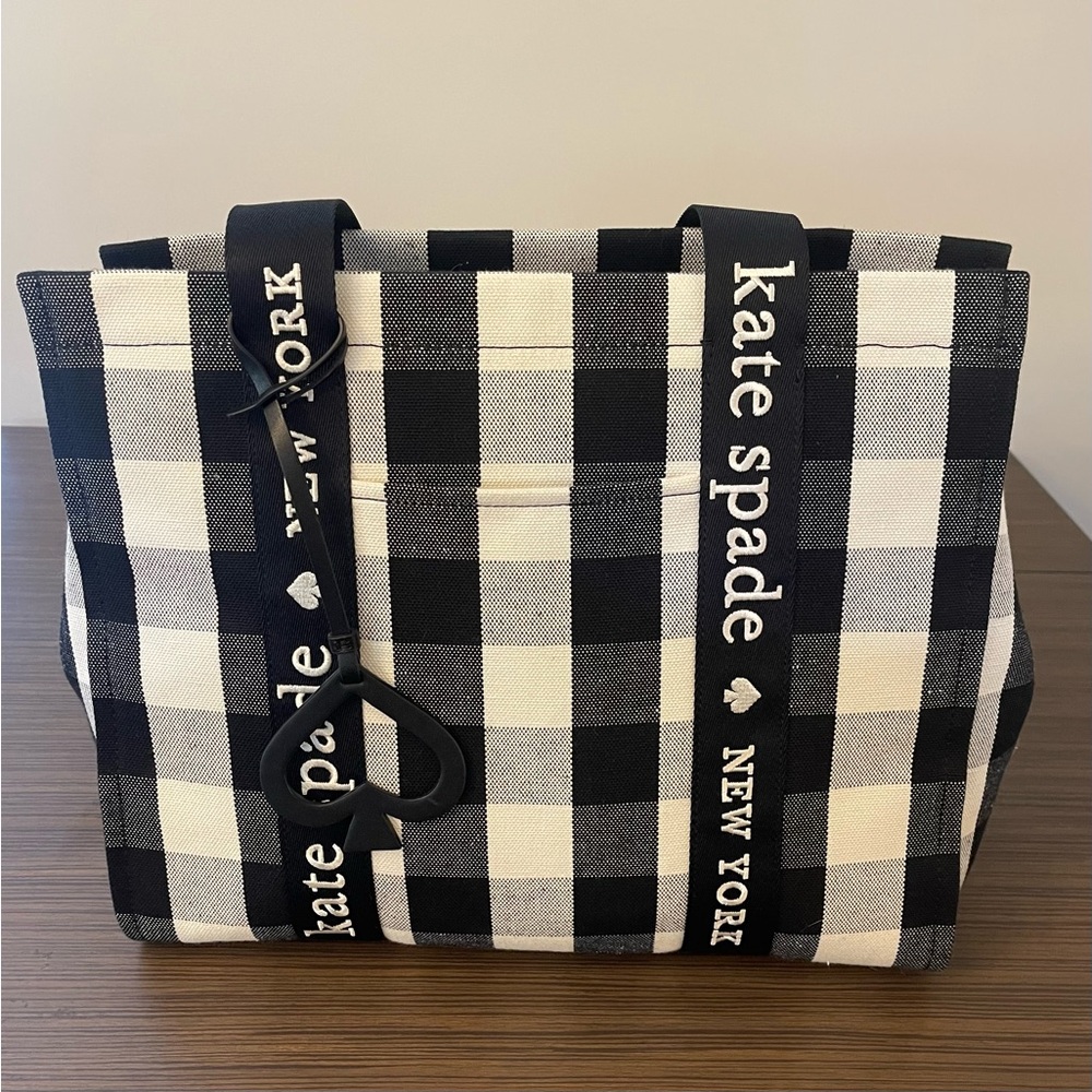 Kate Spade Gingham Black and White Tote - NWOT